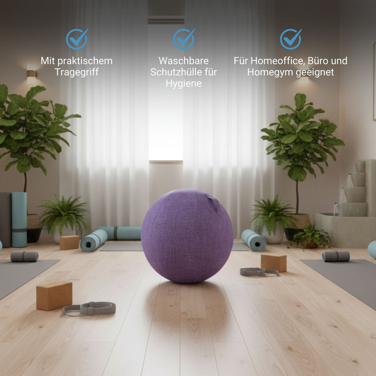 Sitzball mit Schutzhülle Gymnastikball Fitnessball Yoga-Ball