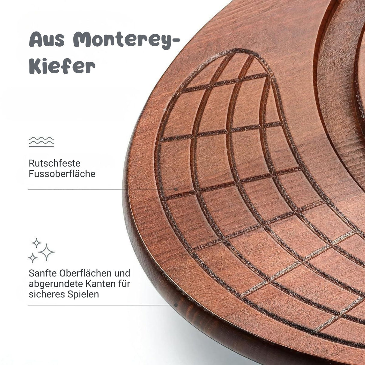 Kinder-Balanceboard aus Holz mit Labyrinth-Spiel Balancierbrett Wippe