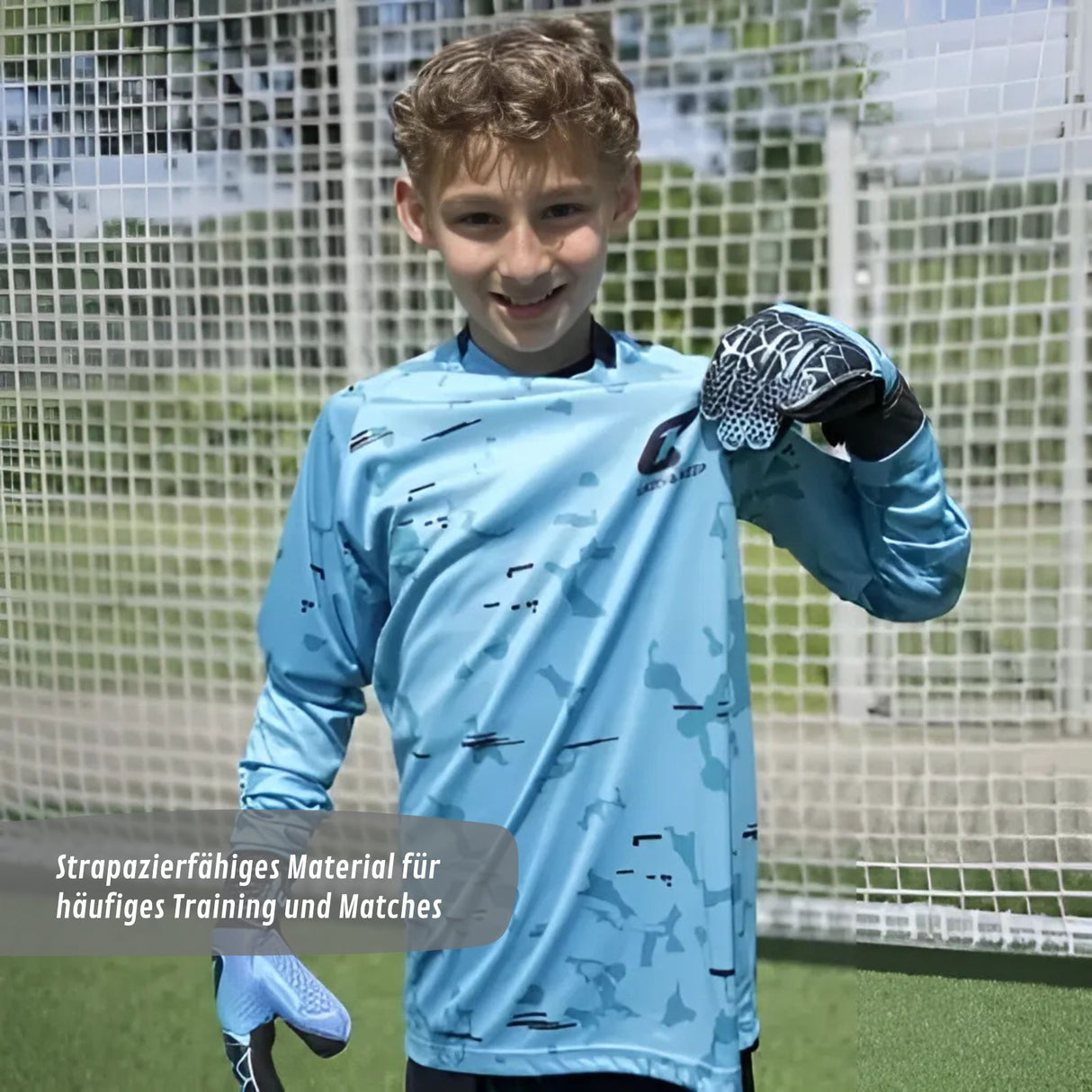 Trikot Blue Camou Protection Torwarttrikot Gr. 164 Fussball Shirt
