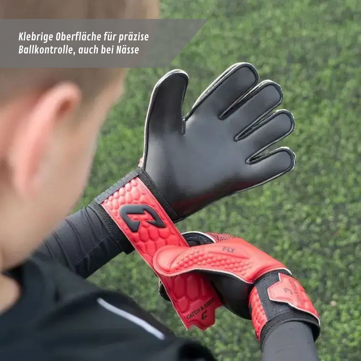 Fussballhandschuhe Fly Kids Red Soul Gr. 4 Torwart Goalie Handschuhe