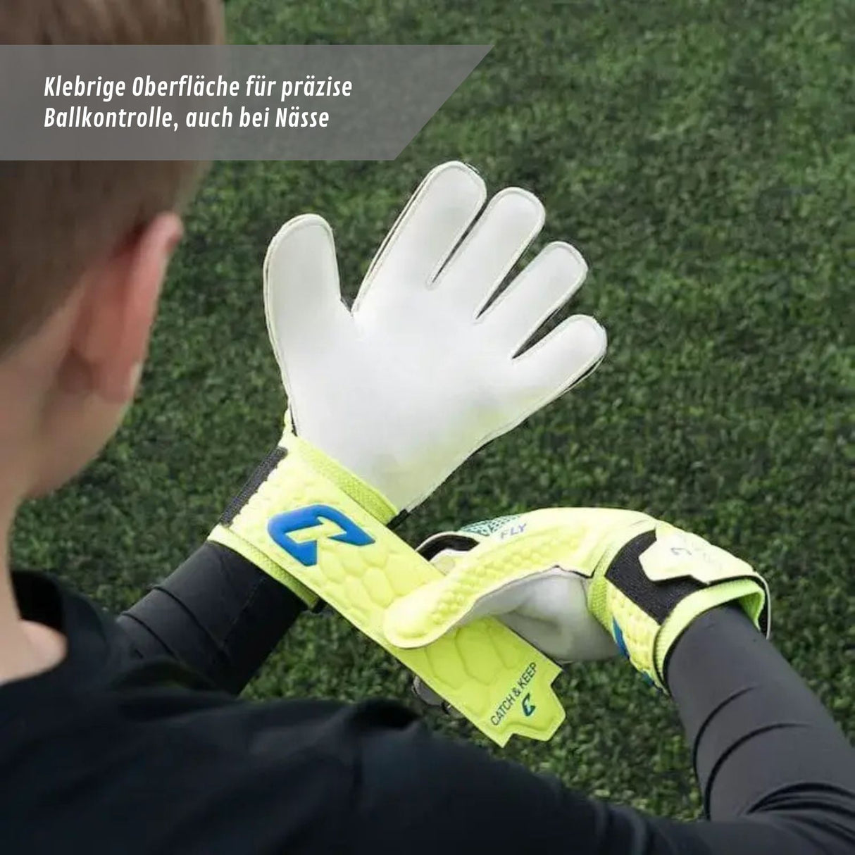 Fussballhandschuhe Fly Kids Yellow Soul Gr. 4 Torwart Goalie Handschuhe