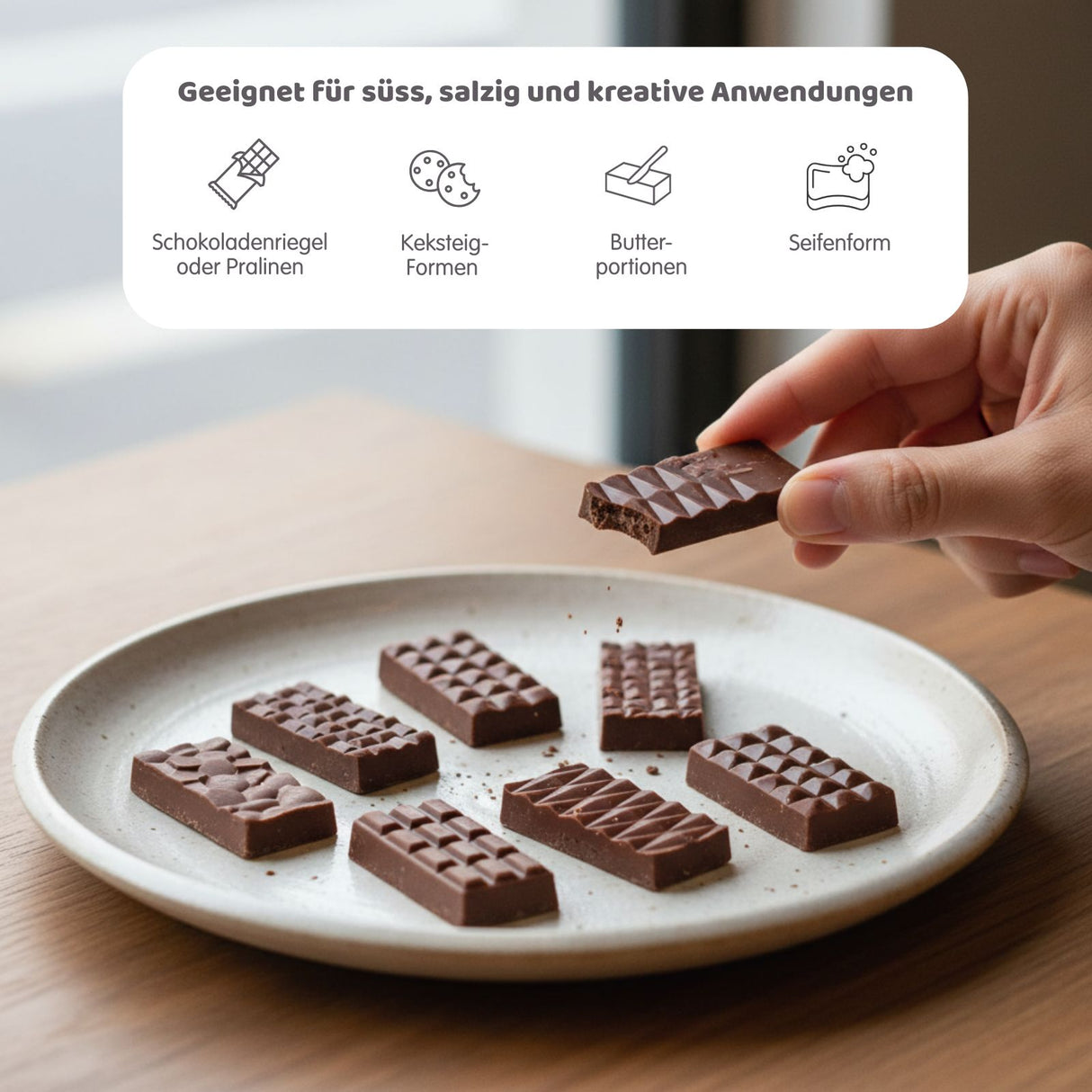Silikonform mit 12 Kammern Schokoladenform Motivform Mini-Kuchenform