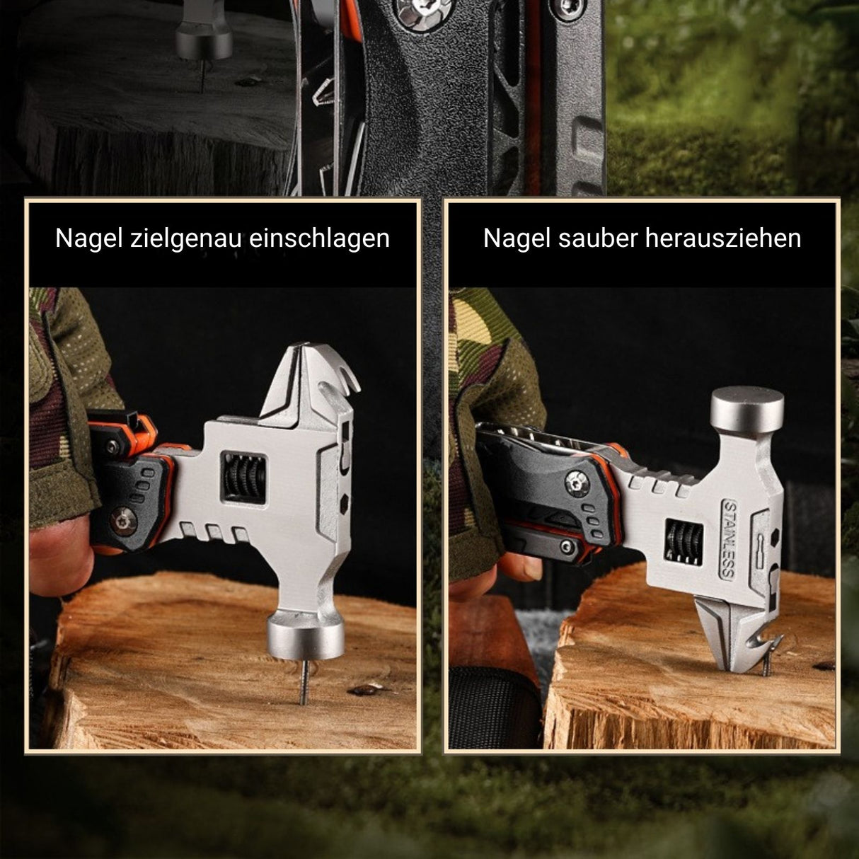 18in1 Multifunktionswerkzeug Multitool mit Hammer Outdoor-Werkzeug
