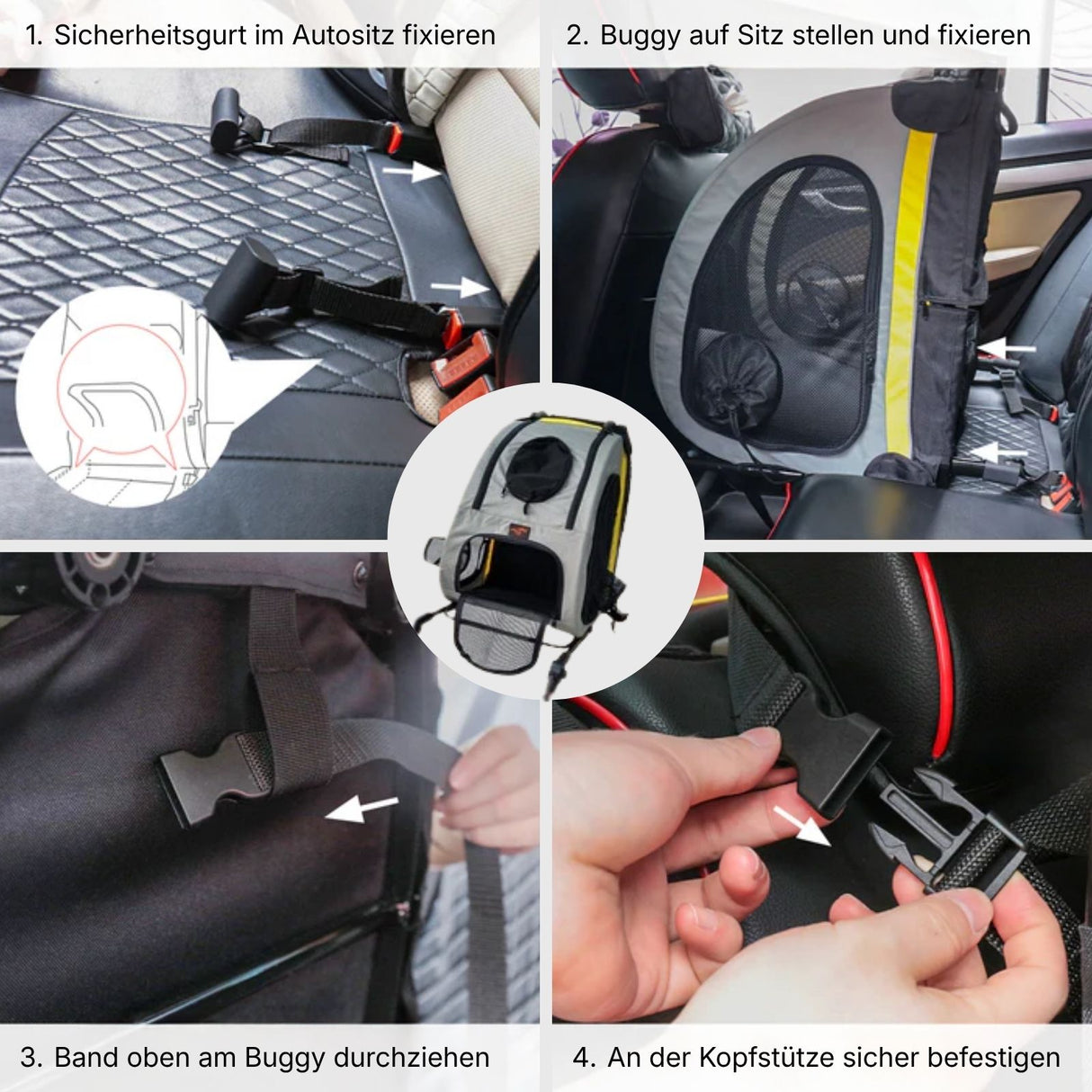 2in1 Haustier-Reisebuggy Hunde-Autositz-Buggy Hundebuggy Haustierwagen