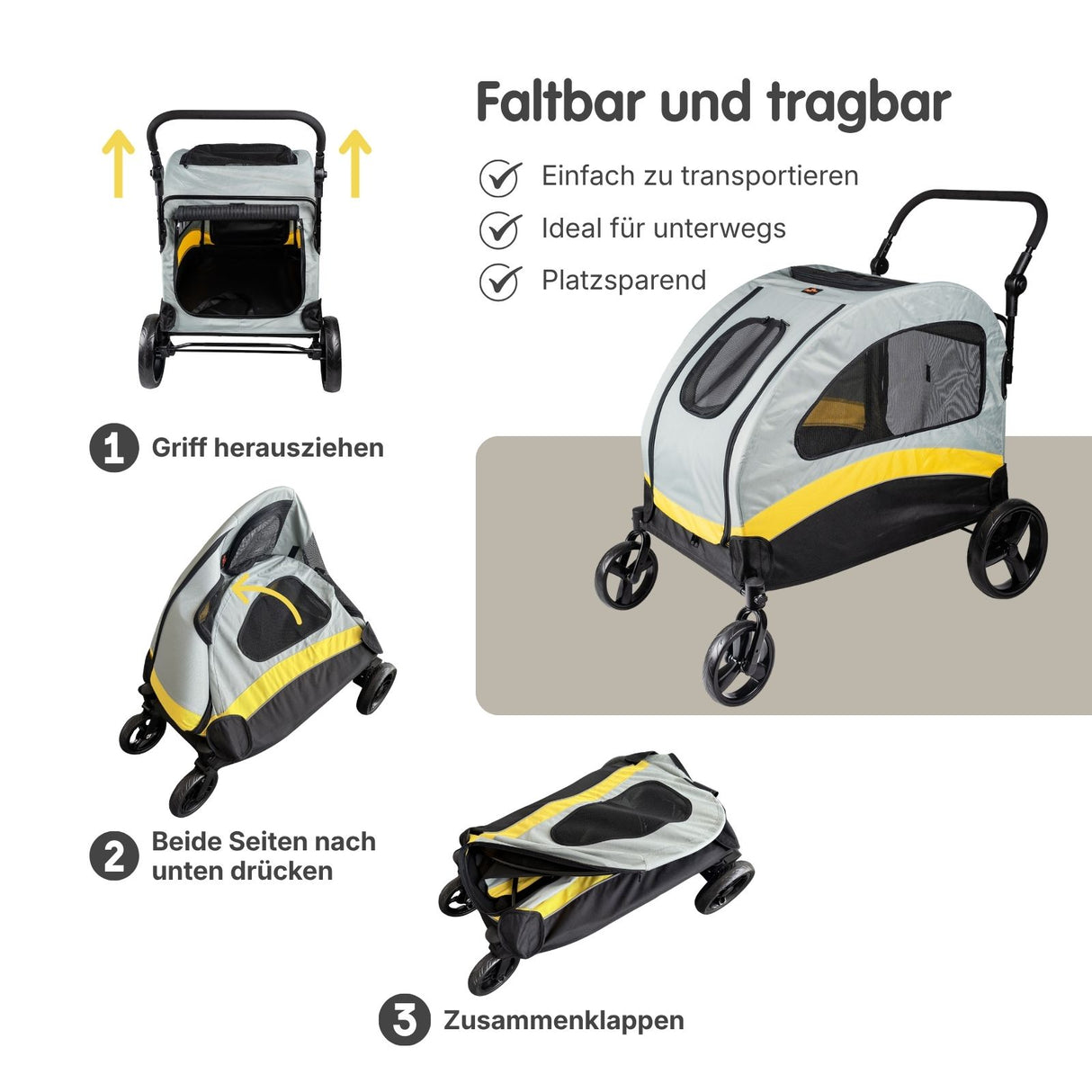Hundebuggy Gr. XL Haustierwagen Hundetransport Hundewagen Hundestroller