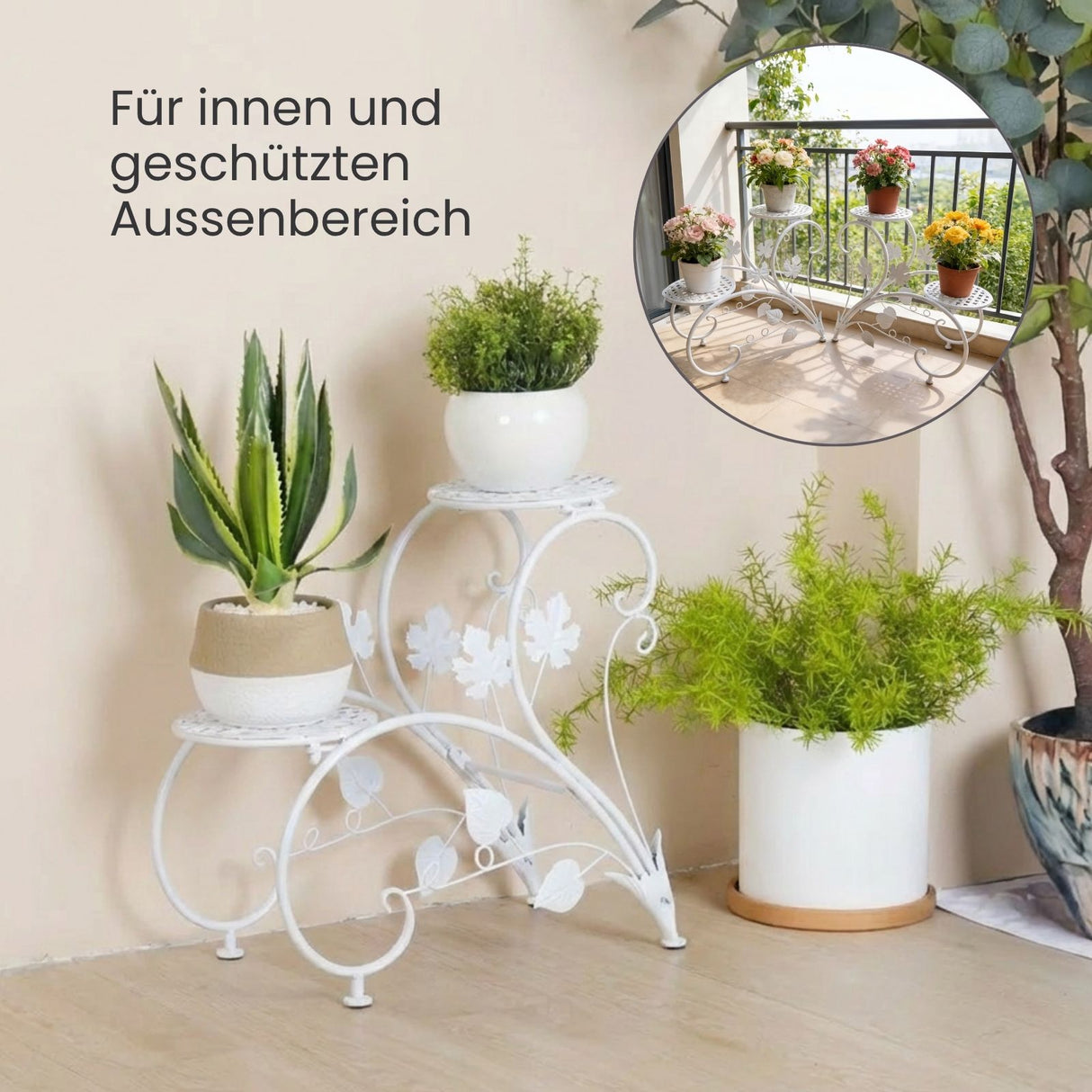 2-tlg. Blumenständer Blumentreppe Pflanzenregal Blumenetagere