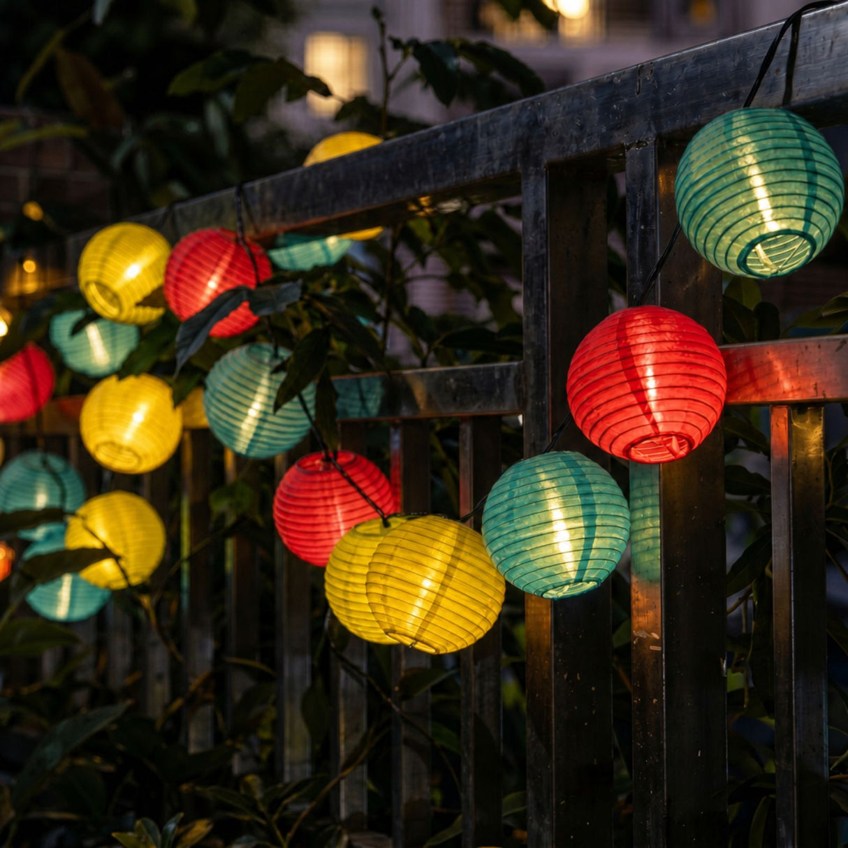 LED-Solar-Gartenbeleuchtung 6.5m Outdoorleuchte Lampion-Dekoleuchte