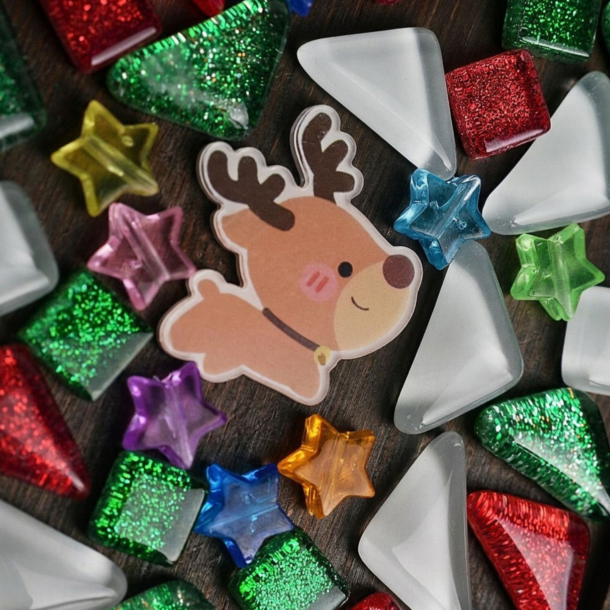 2er-Set DIY-Mosaik-Untersetzer Weihnachtsmann Rentier Bastelset