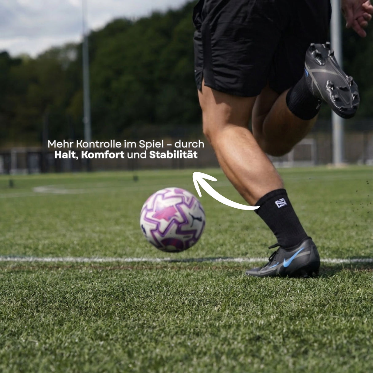 Fussballsocken Gr. 42-47 Sportstrümpfe GripSoxx SE Schwarz