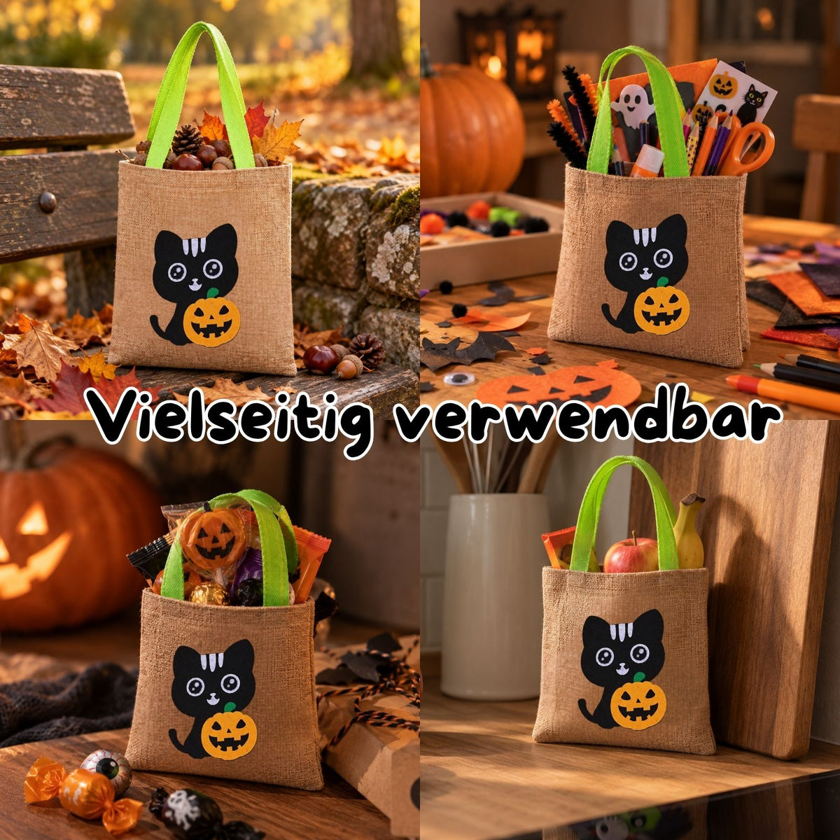 Halloween-Süssigkeitentasche Trick-or-Treat-Tasche Beutel Leinenbeutel