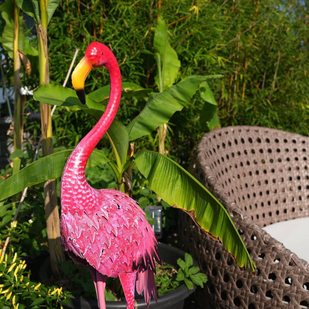 Flamingo Metall Gartendekoration Dekofigur Gartenskulptur Gartenfigur