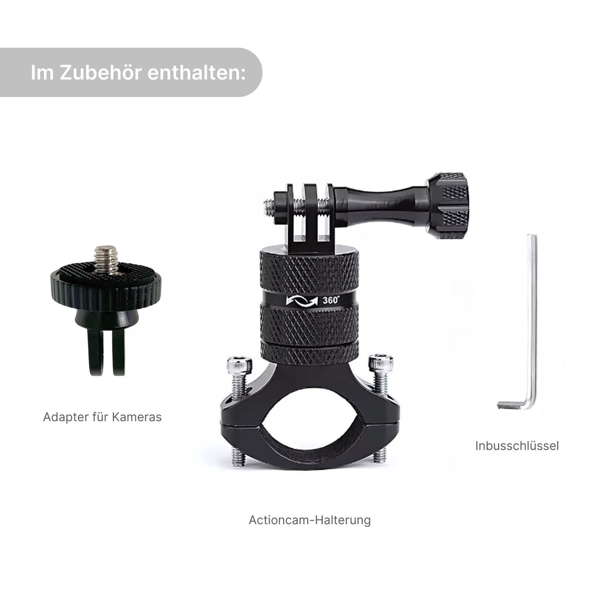 Velo Actioncam-Halterung Fahrradlenker für Insta360 One X GoPro uvm