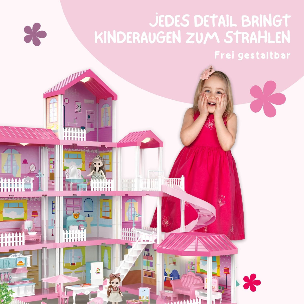 Puppen Haus Spielhaus Villa Stube Möbel Spielzeug Residenz Schloss