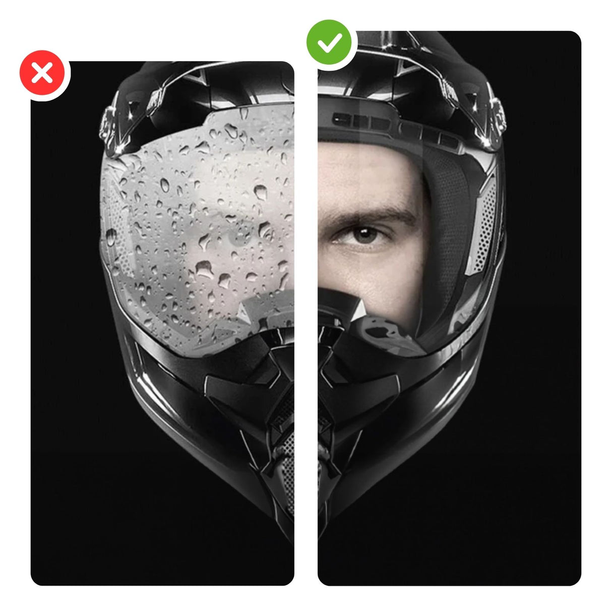 Motorrad Helm Antibeschlagfolie Antibeschlag-Film Visier Regenschutz