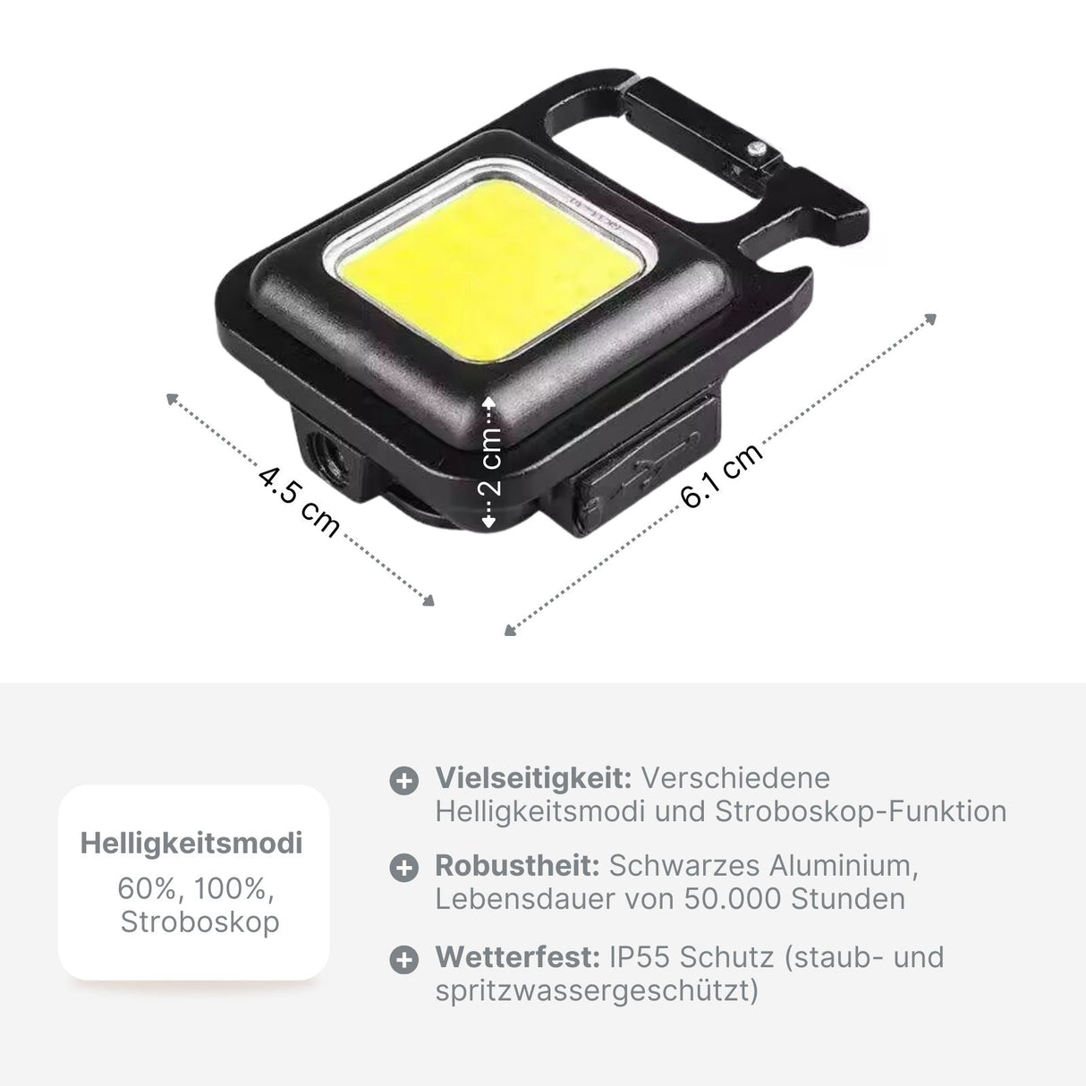 Campinglicht LED Taschenlampe multifunktionaler LED-Schlüsselanhänger