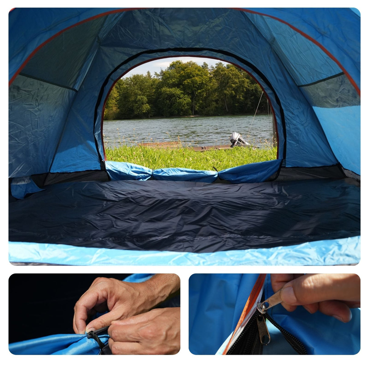 Quick-Up-Zelt für 3-4 Personen Campingzelt Automatikzelt Festivalzelt