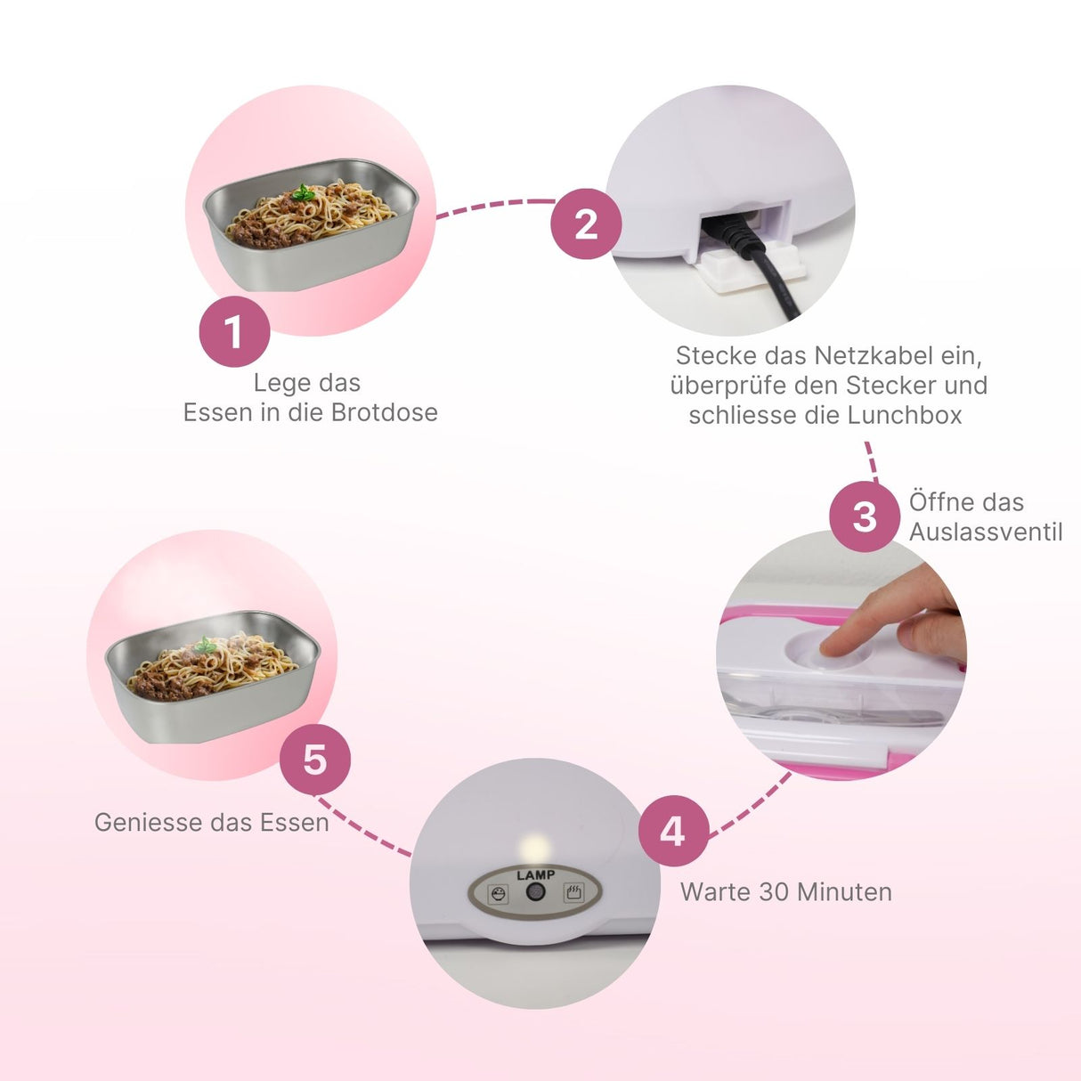 Elektrische Essensbox Lunchbox Brotdose beheizbarer Thermobehälter