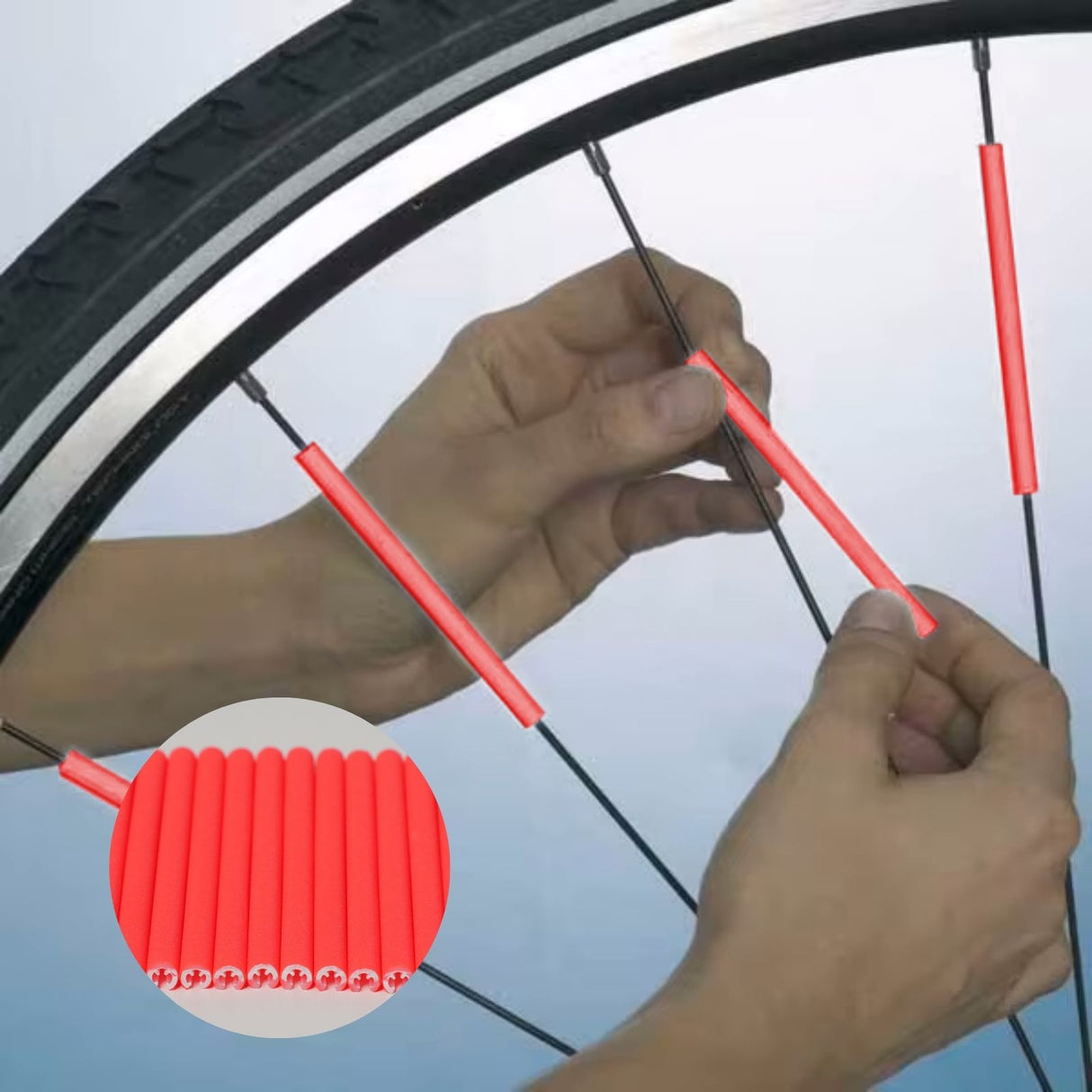 12-tlg. Set Reflektierende Speichenclips Velo-Speichenreflektoren