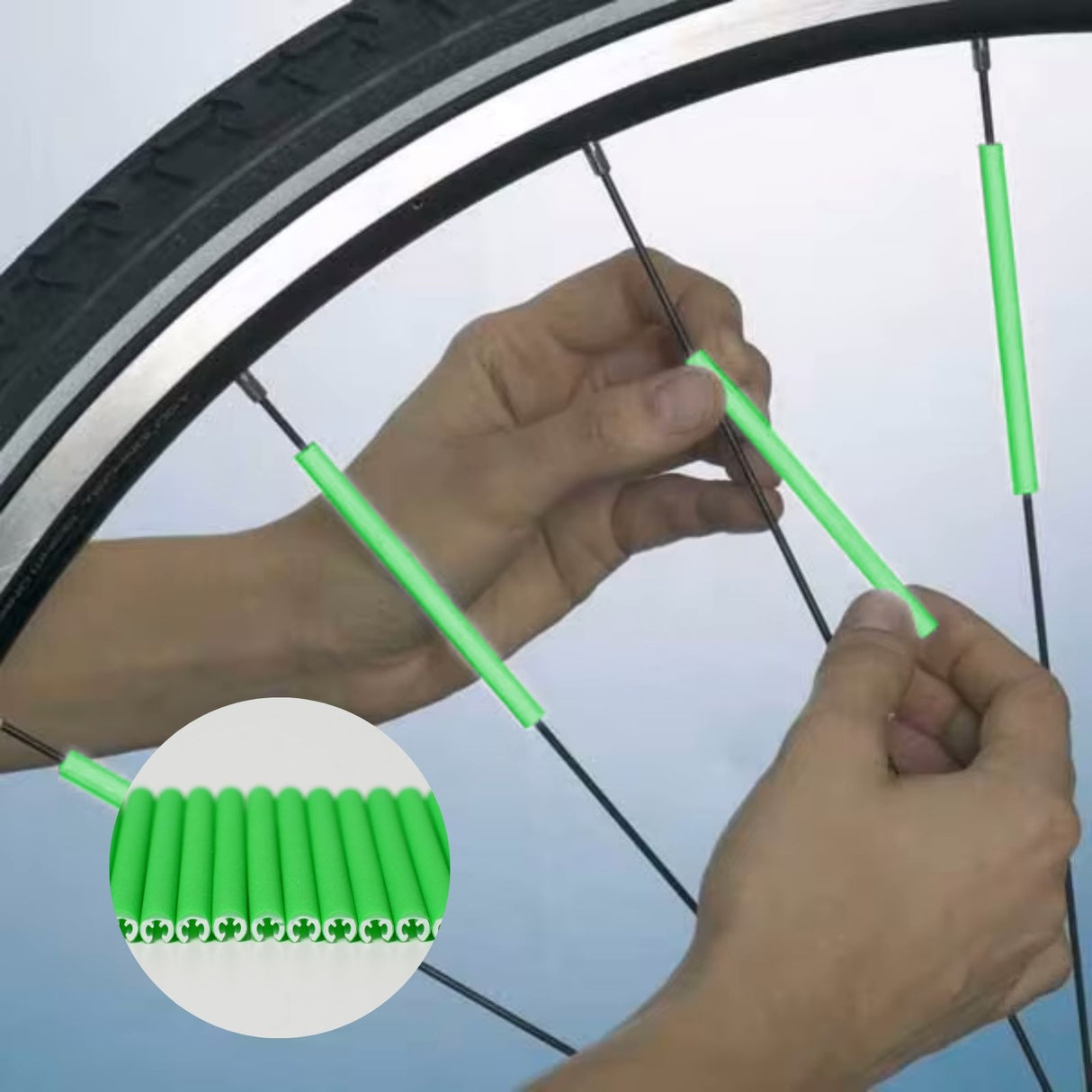 12-tlg. Set Reflektierende Speichenclips Velo-Speichenreflektoren