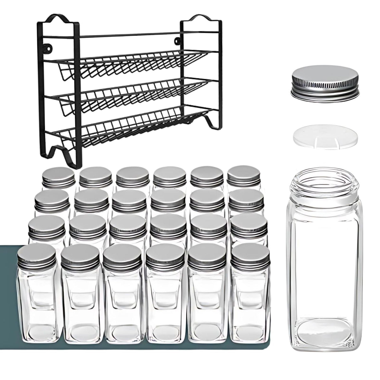 Gewürzregal-Set Gewürzständer Gewürzhalter Gewürzaufbewahrung Gewürz-Organizer