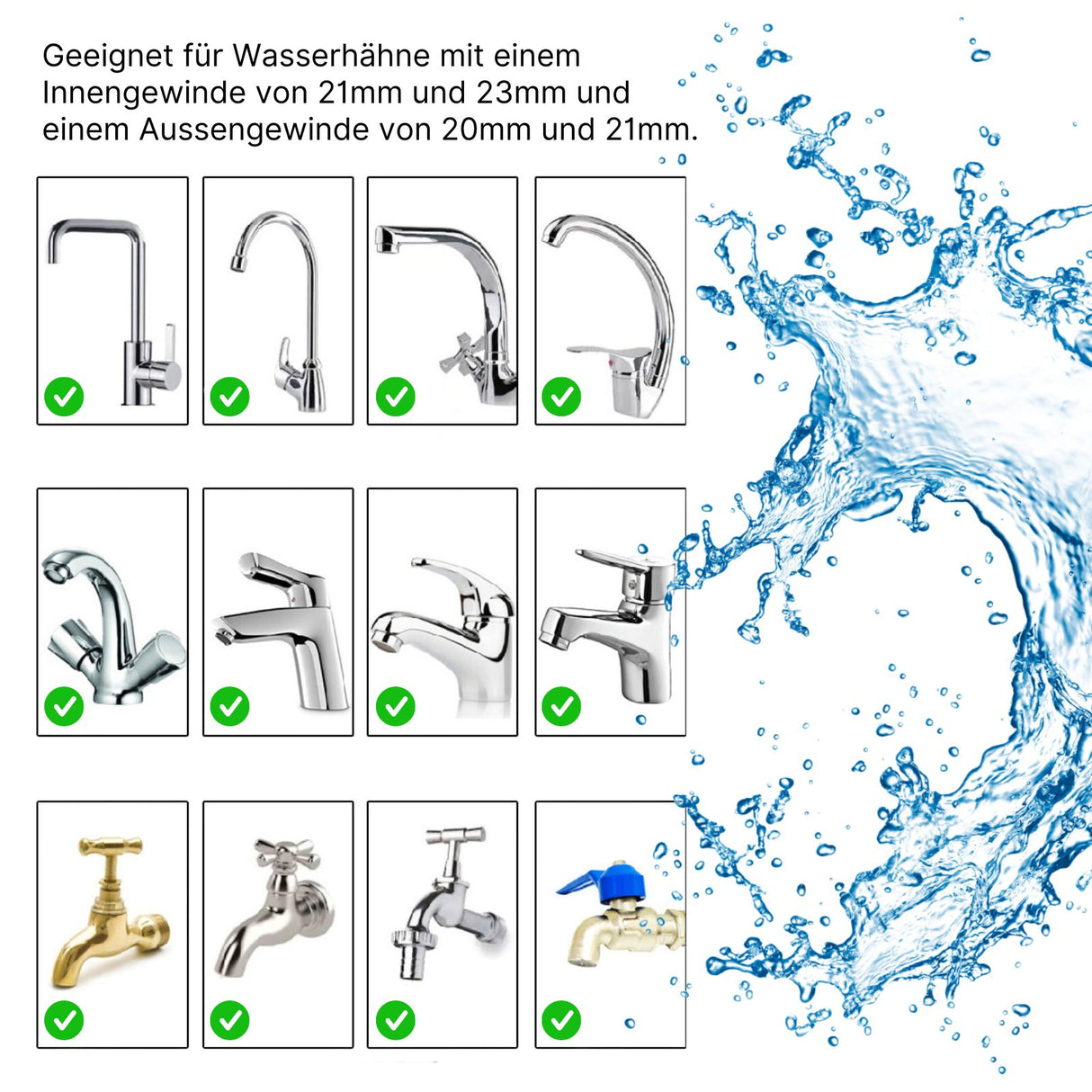 Leitungswasser-Reiniger Wasserhahnfilter Küchenarmatur-Wasserfilter
