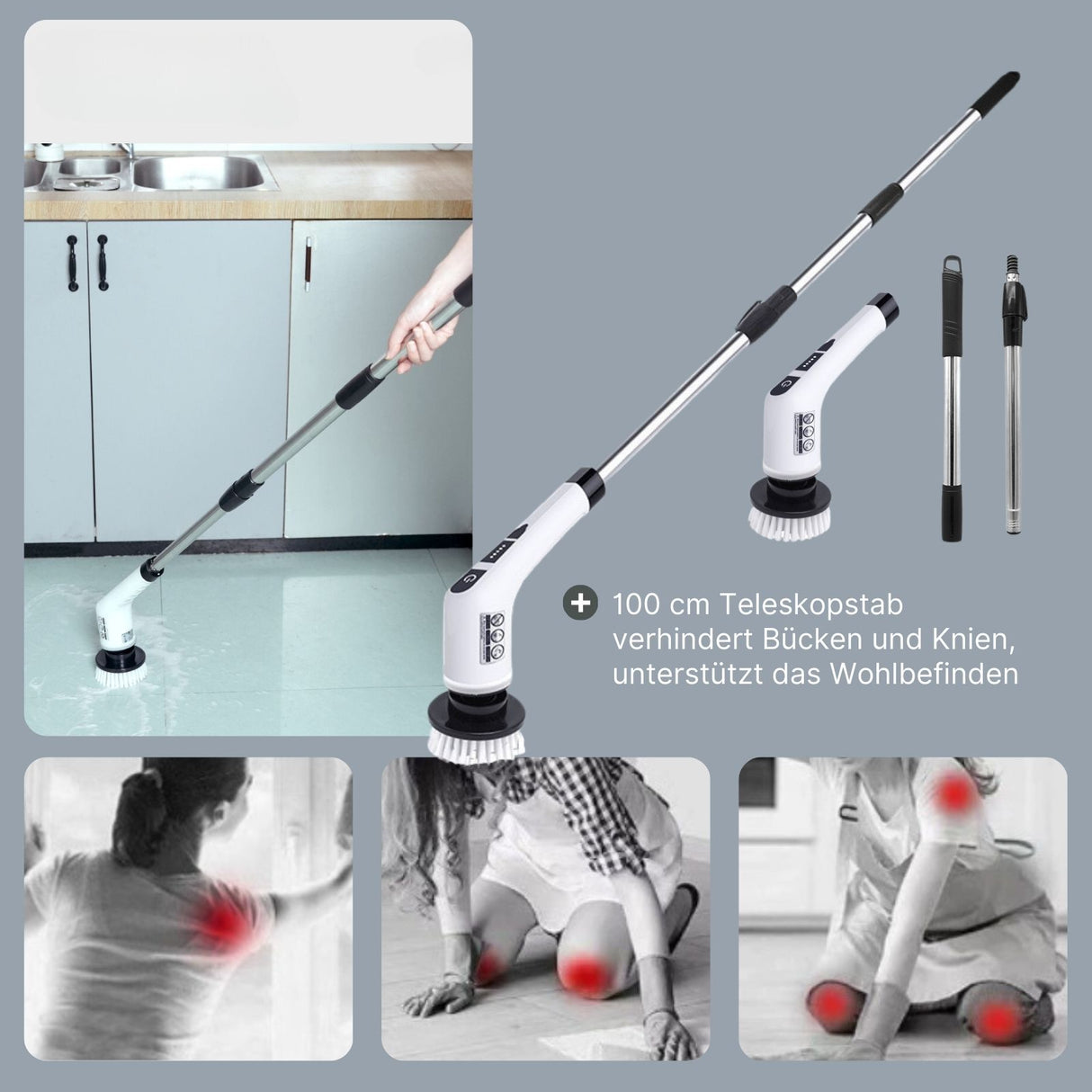 7in1 Elektrische Reinigungsbürste Schrubber Reinigungswerkzeug Bürste Scrubber