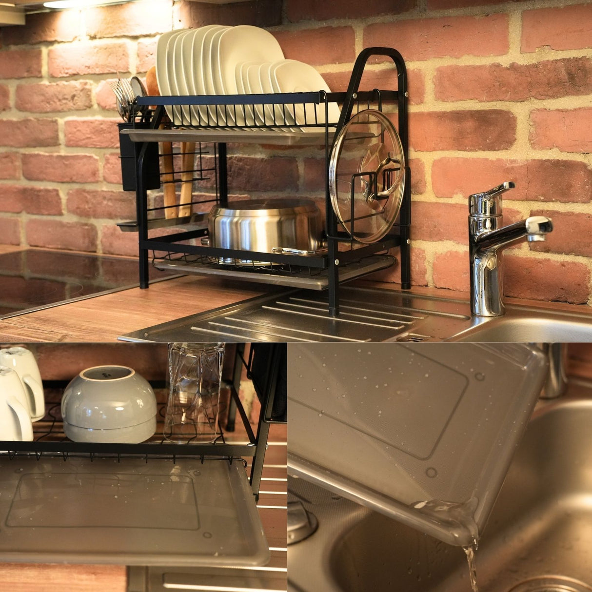 Abtropfgestell Geschirr-Aufbewahrungsregal Küchenregal Abflussregal Geschirrregal