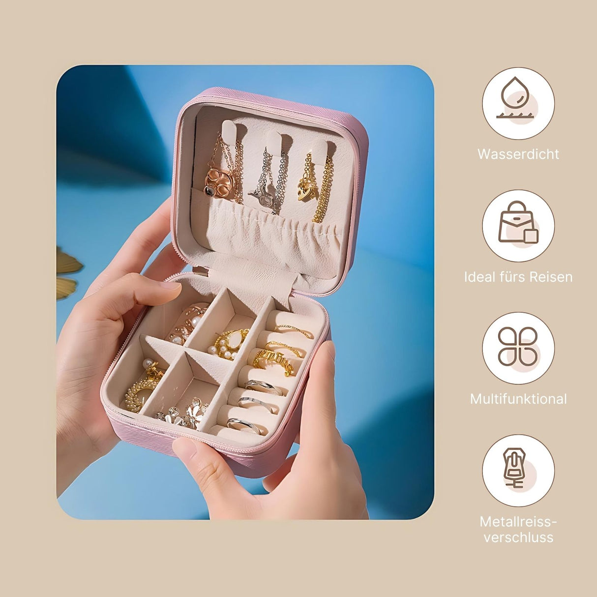 Reise-Schmuckkästchen Schmucketui Schmuckschatulle Travel Jewelry Box