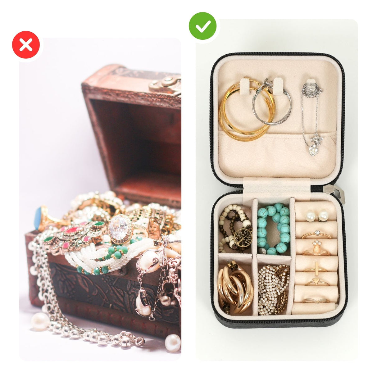 Reise-Schmucketui Schmuckkästchen Travel Jewelry Box Schmuckschatulle