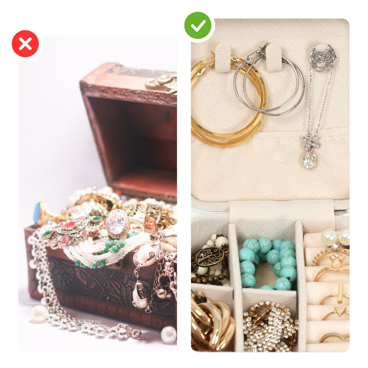 Reise-Schmuckschatulle Schmuckkästchen Schmucketui Travel Jewelry Box