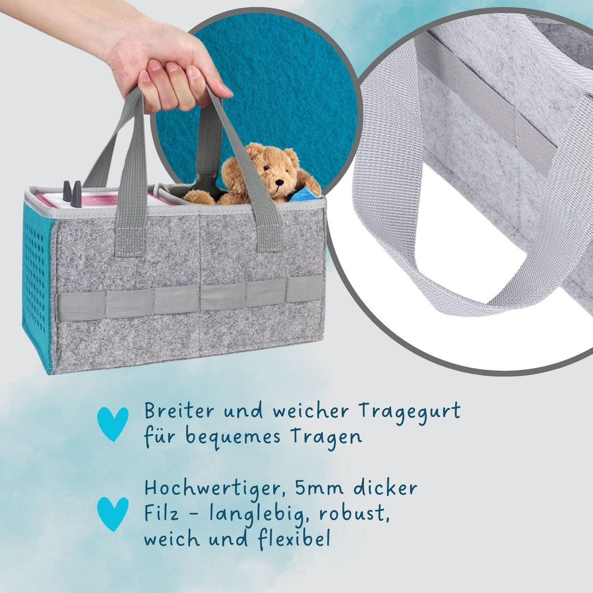 Organizer-Tasche für Hörspiel Aufbewahrungstasche für Hörspielbox und Figuren Türkis