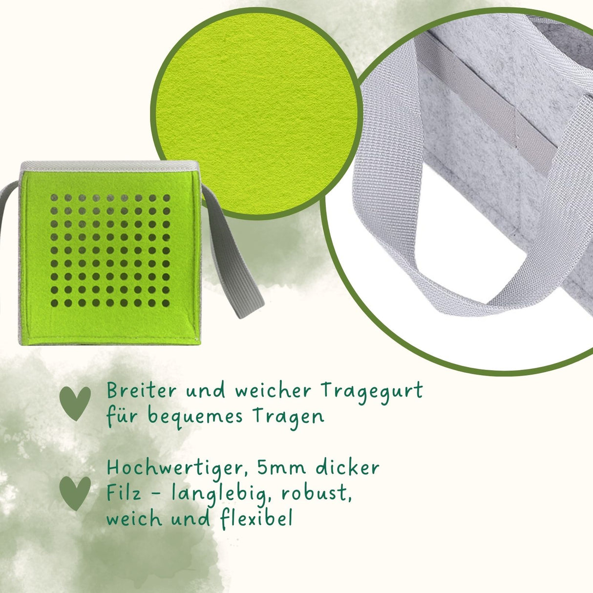 Aufbewahrungstasche für Hörspielbox und Figuren Organizer-Tasche für Hörspiel Grün