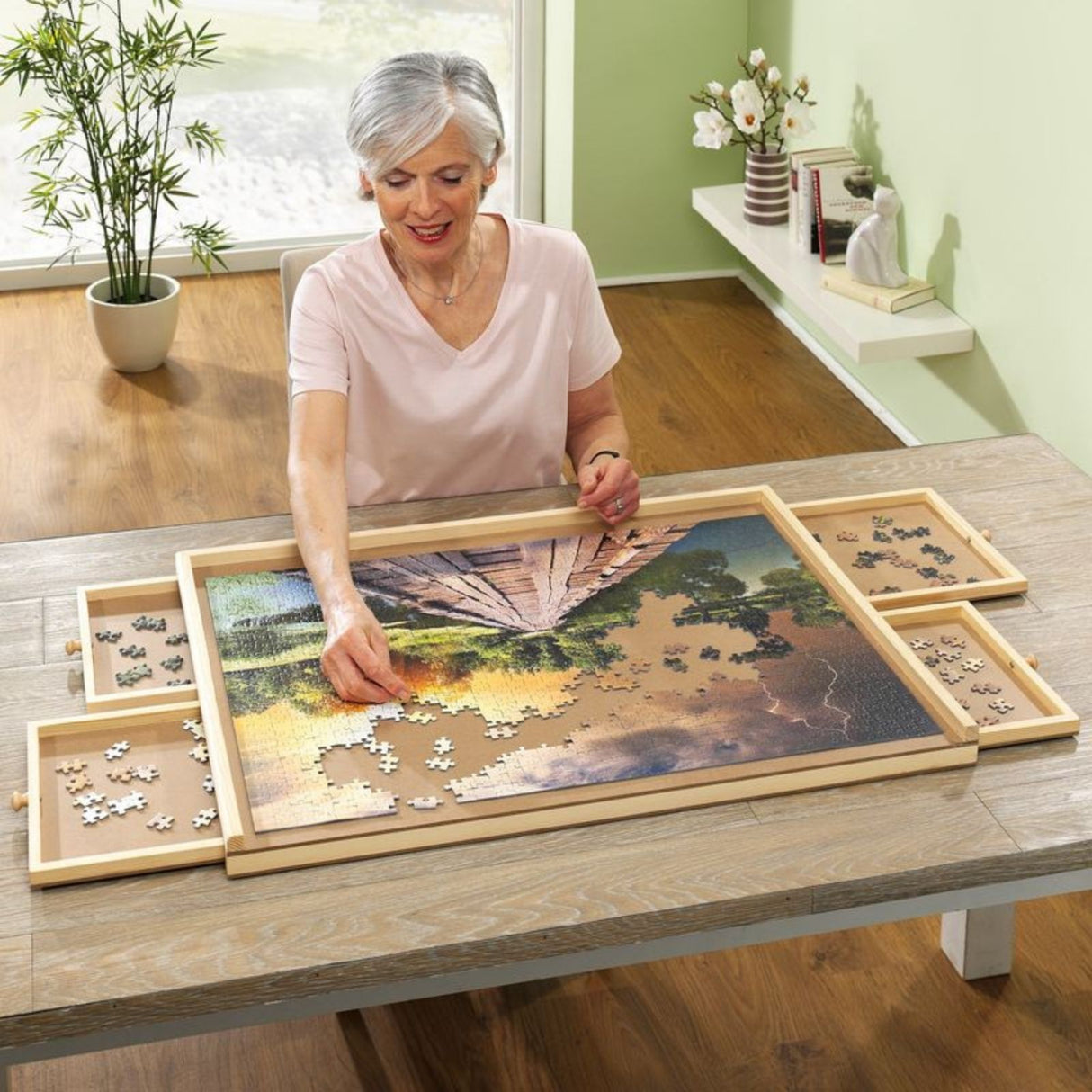 Puzzlebrett für 500 Teile mit Auszügen Puzzletafel Puzzleunterlage