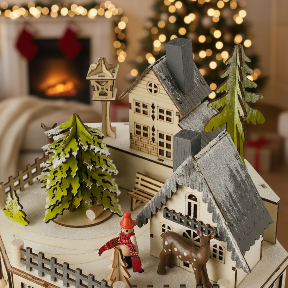 Holz-Adventskalender 24 Schubladen mit LED Weihnachtskalender
