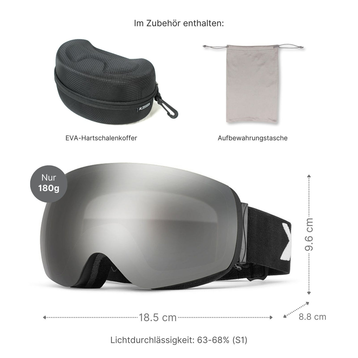 Magnetische Schutzbrille Snowboardbrille Skibrille Wintersportbrille