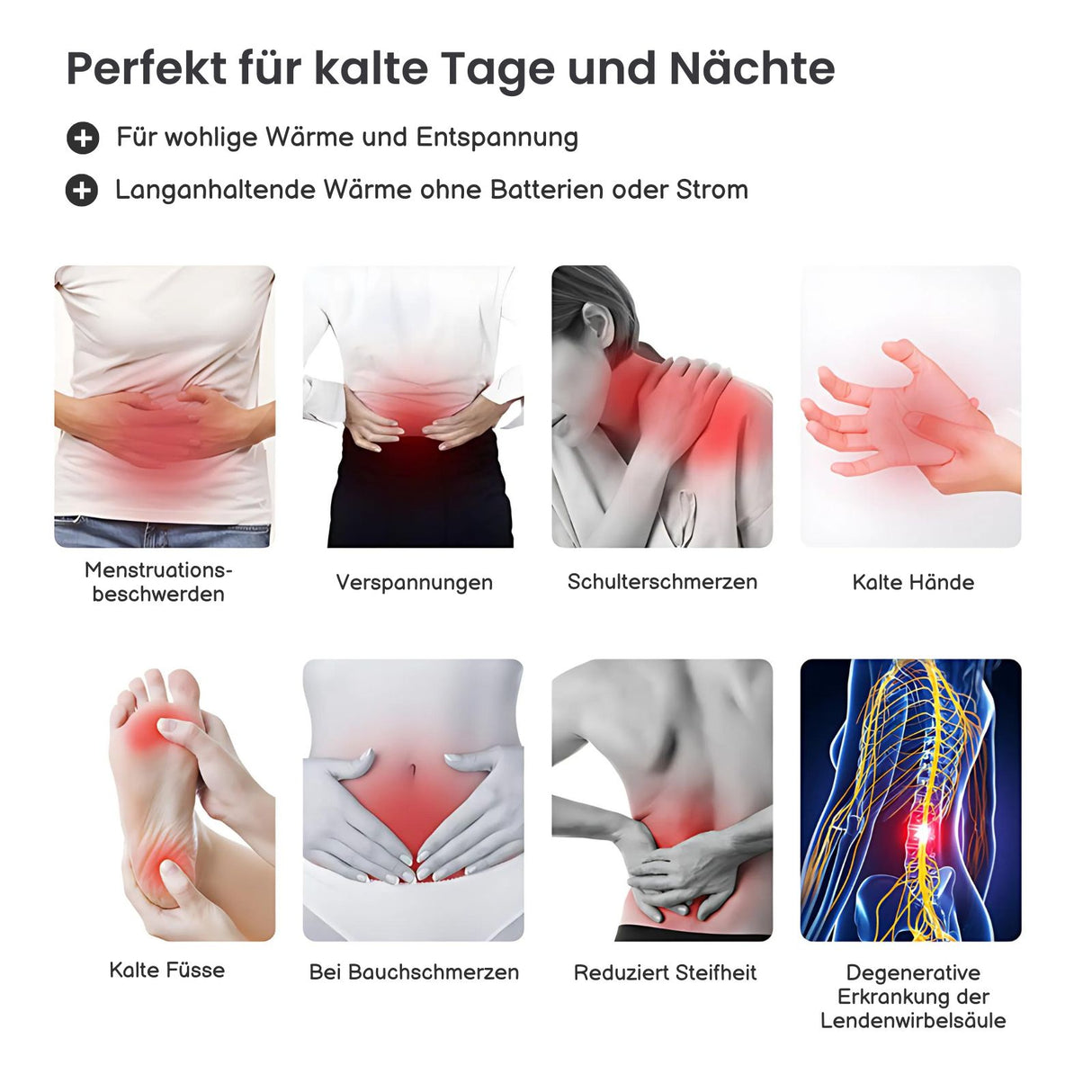 Wärmegürtel- und Wärmflaschen-Set Bauchwärmer Heizflasche Handwärmer