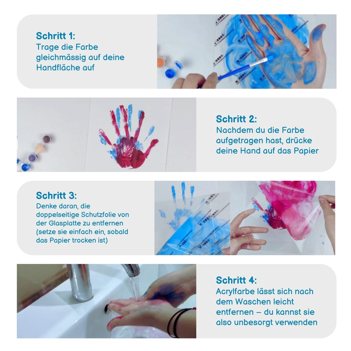 Handabdruck-Bilderrahmenset Bastelset Handabdrücke Baby Hand- und Fussabdruck-Set