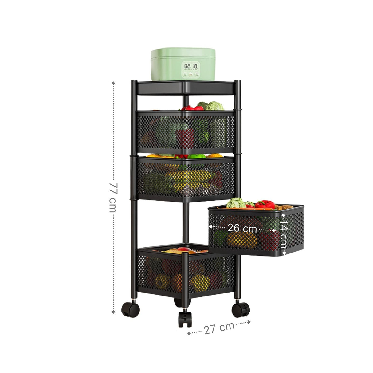 Organizer Küchenwagen Rollwagen Servierwagen Aufbewahrungsregal