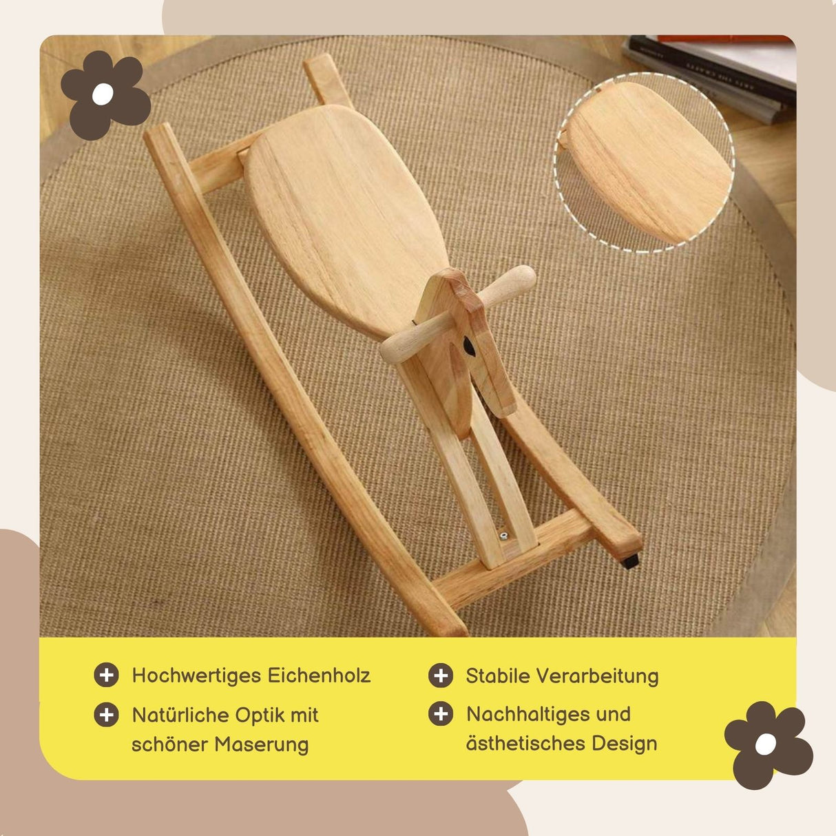 Schaukelpferd Holzpferd Kinderspielzeug Spielzeugpferd Holzspielzeug