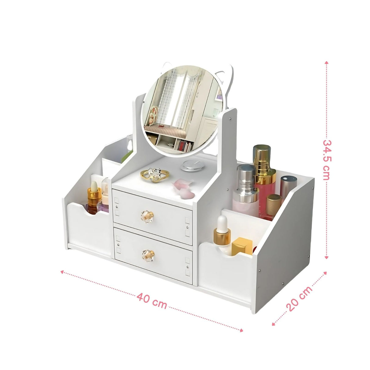 Kinder Spiel Make-up Spiegel Kosmetik-Aufbewahrungsbox Schmuck- und Beauty-Organizer