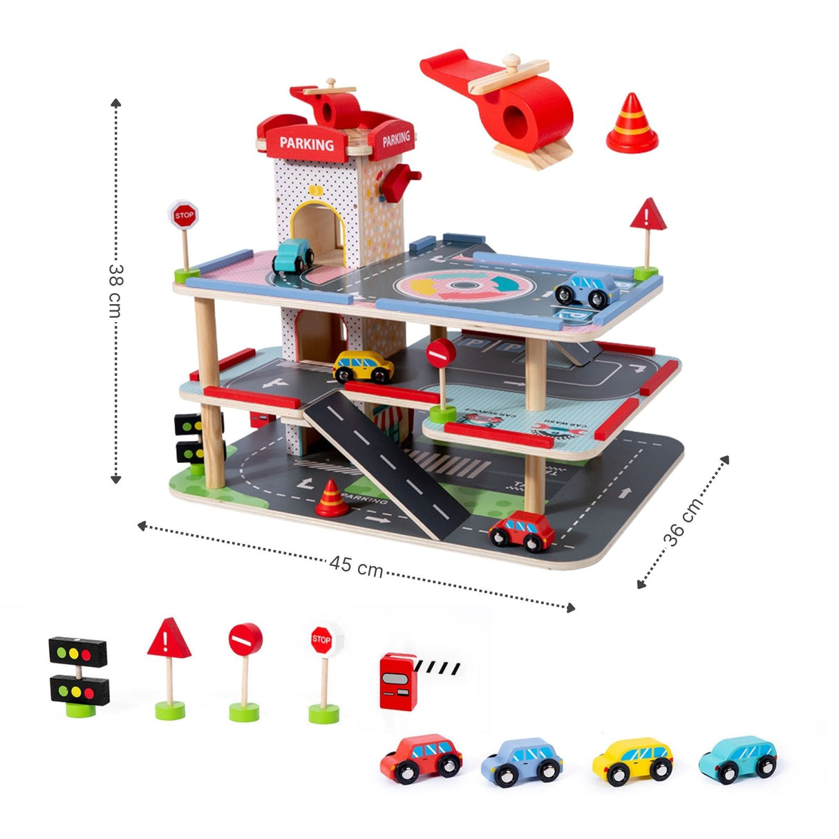 Holz-Parkhaus für Kinder Spielzeug Parkgarage Kinderspielzeug Spielgarage