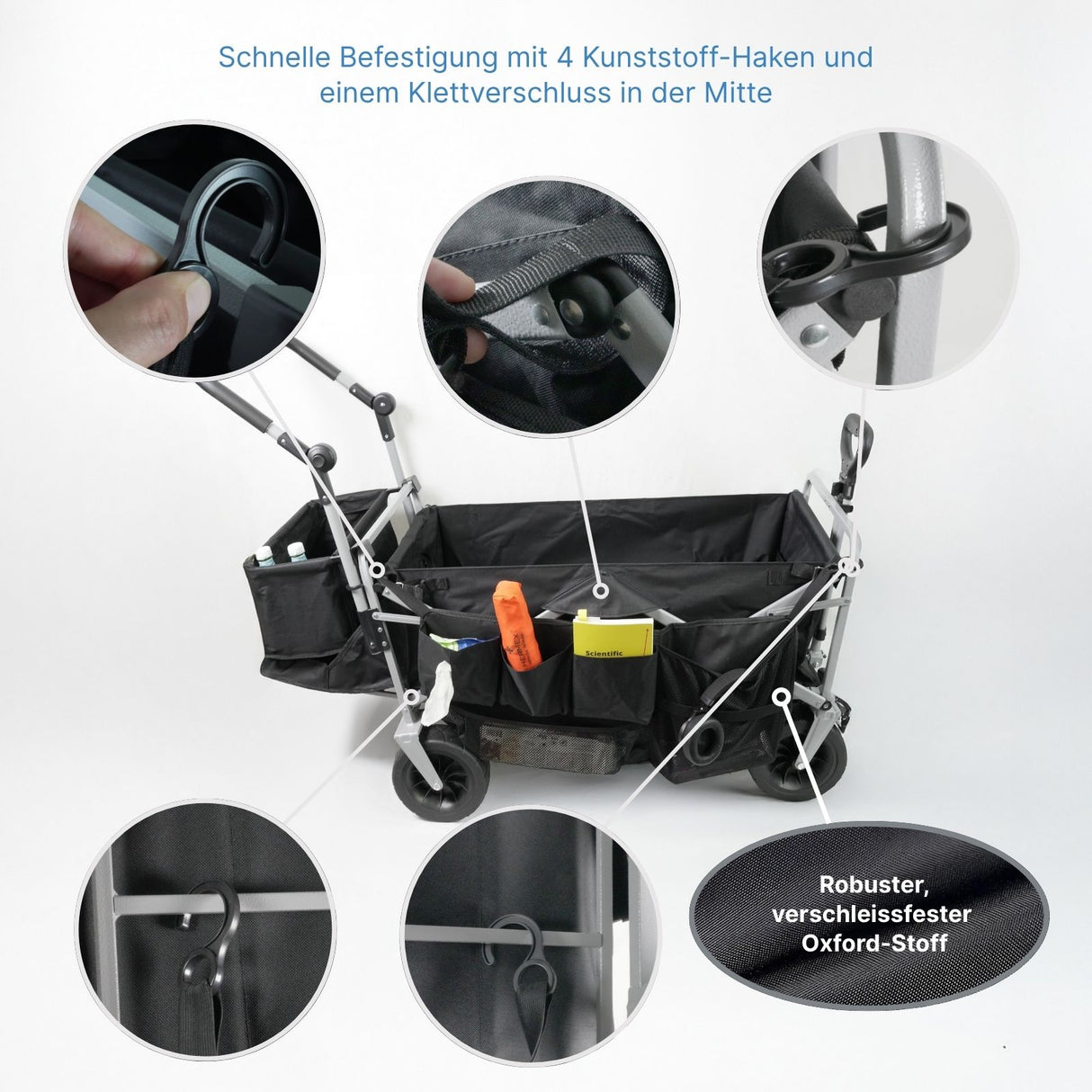 Aufbewahrungstasche für Bollerwagen 126073 Zusatztasche Seitentasche