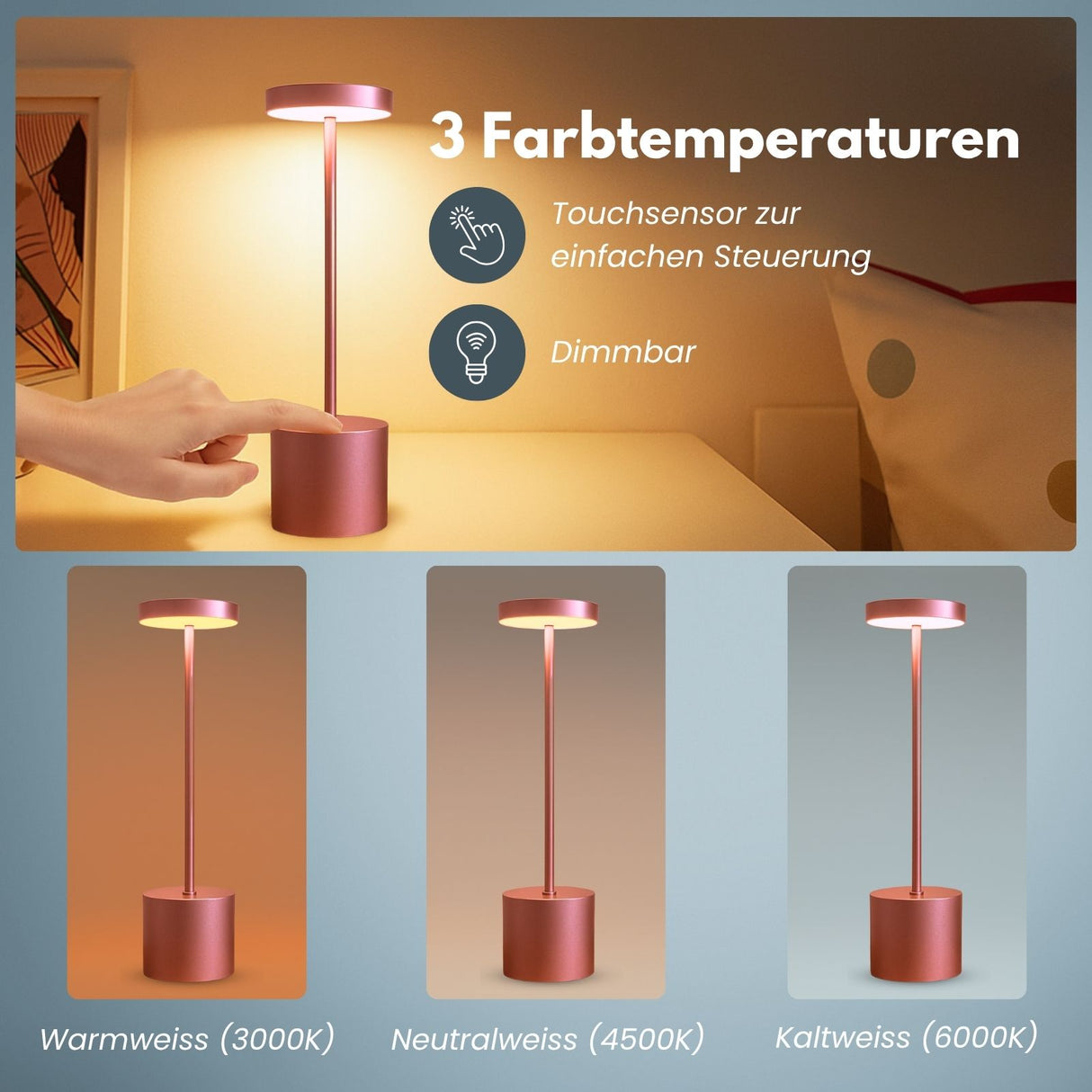 LED-Tischlampe Schreibtischlampe Lampe Nachttischlampe Leuchte