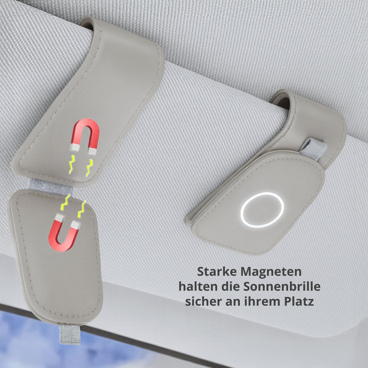 Brillenablage fürs Auto Sonnenbrillenhalter Sonnenblende-Clip Etui