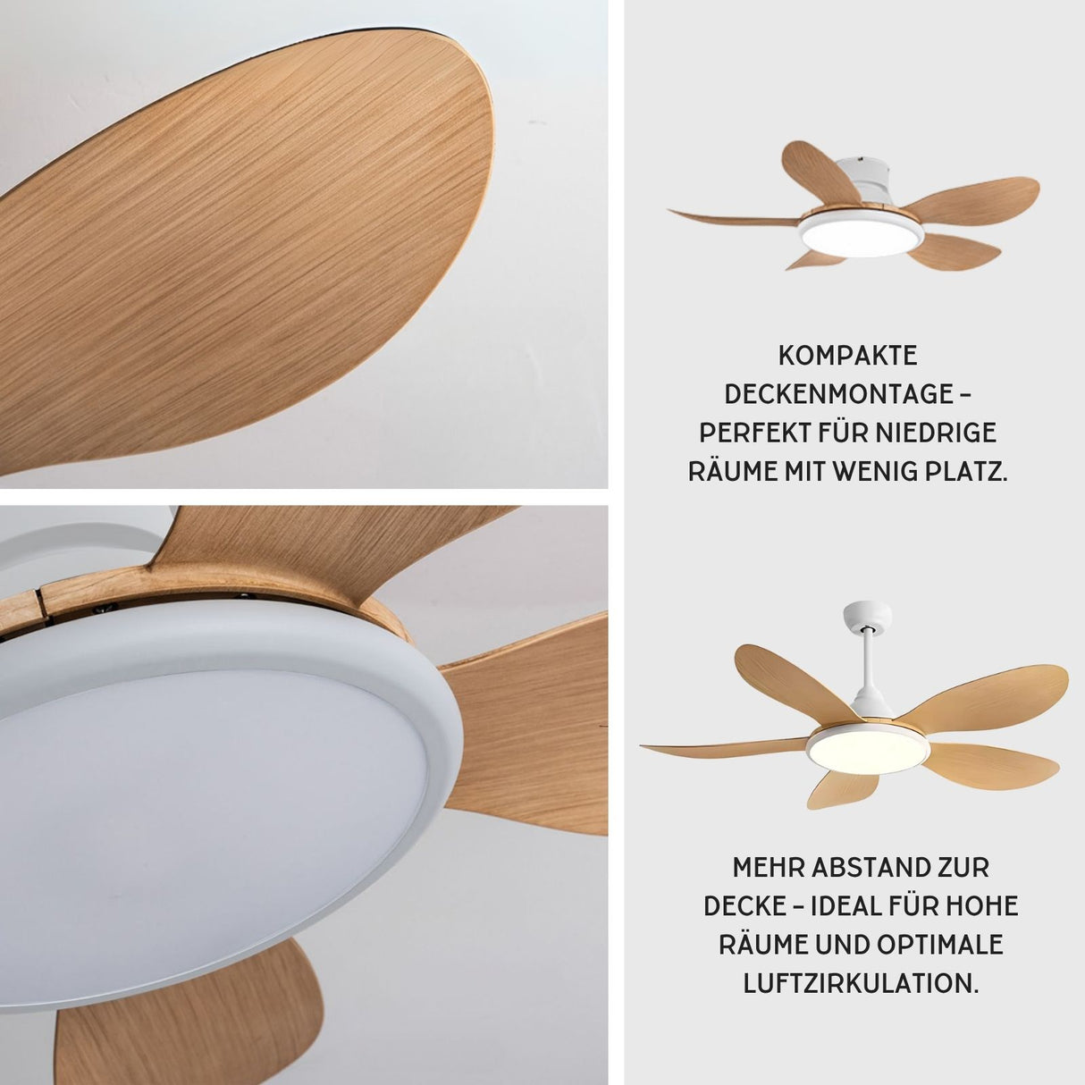 Ventilator Deckengebläse mit LED-Beleuchtung Deckenventilator