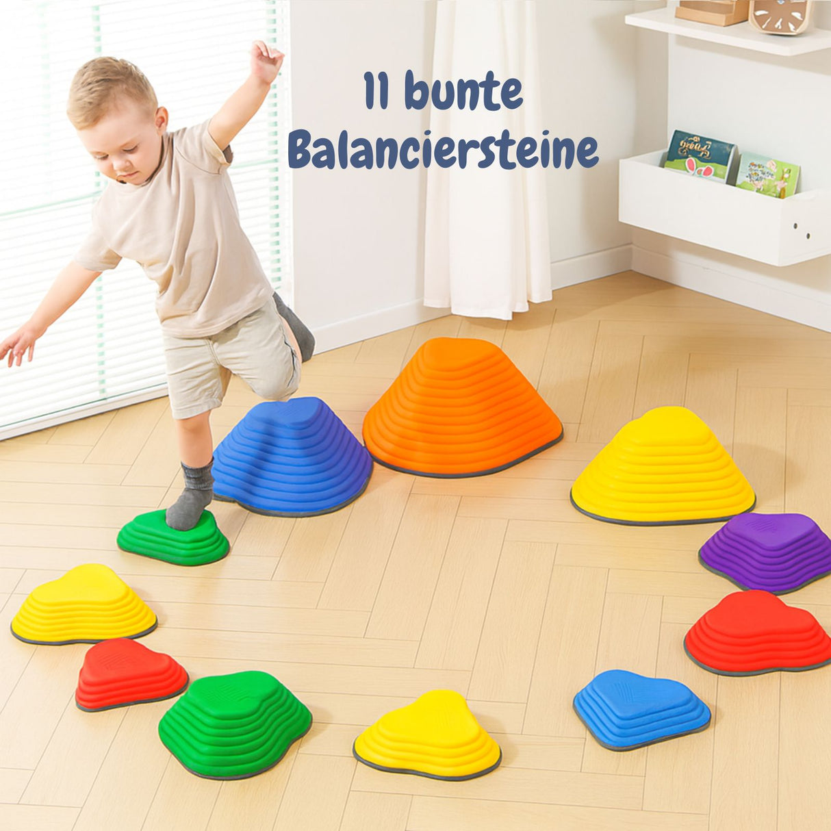 Balanciersteine Motorikspielzeug Trittsteine Balancespiel Fluss-Steine