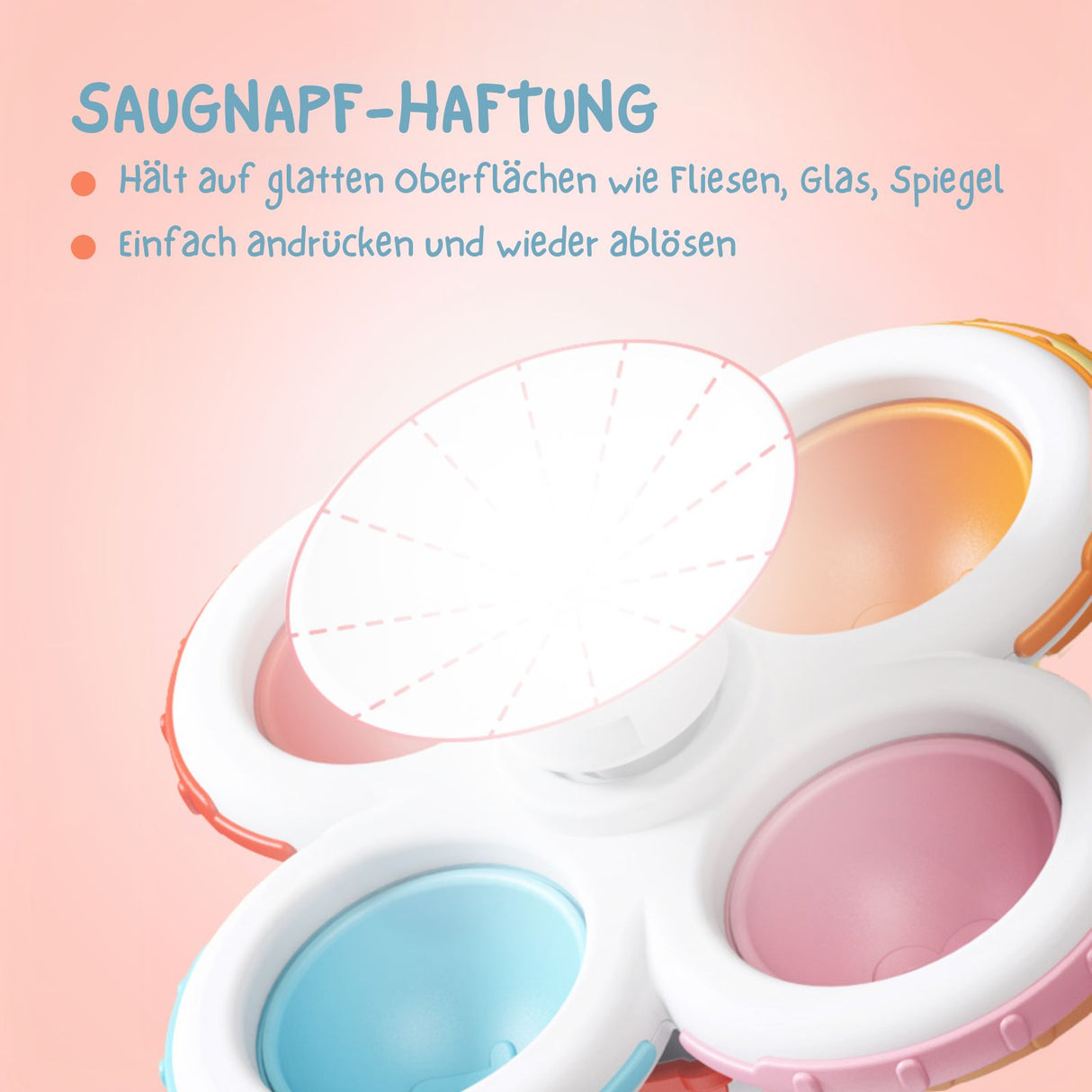 3er-Set Saugnapf-Kreisel Babyspielzeug Badespielzeug Fidget Spinner