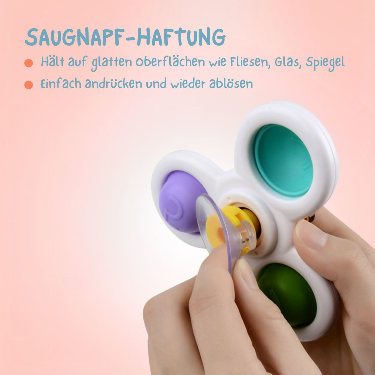 3er-Set Saugnapf-Kreisel Badespielzeug Fidget Spinner Babyspielzeug