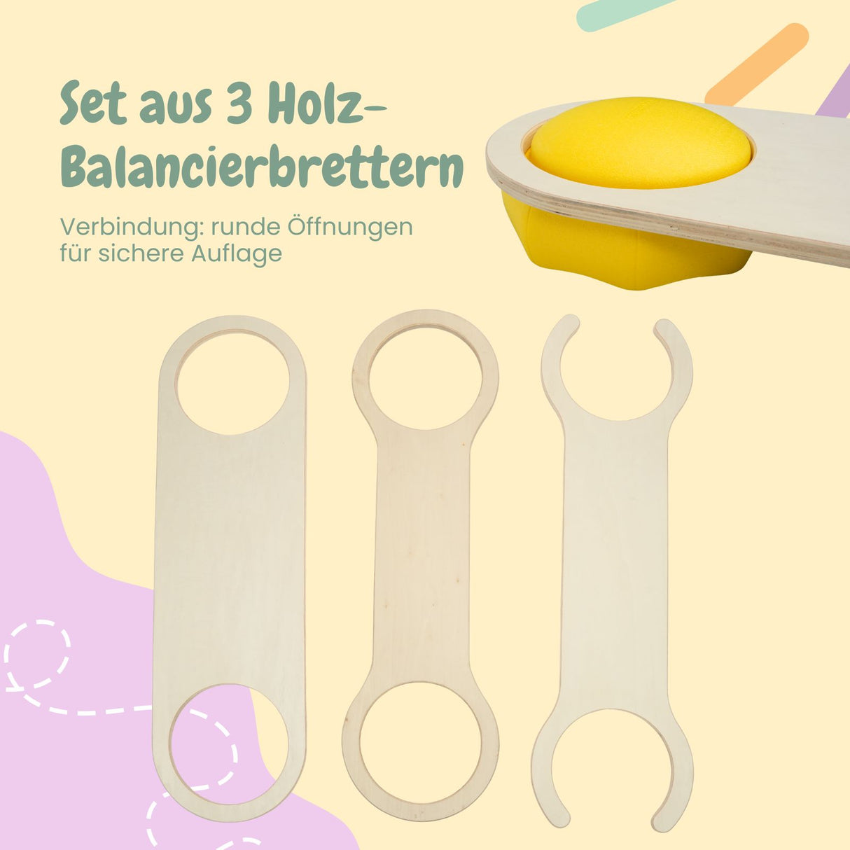 Holz-Balancierbrücken mit Motoriksteinen Balancier-Set mit Trittsteinen