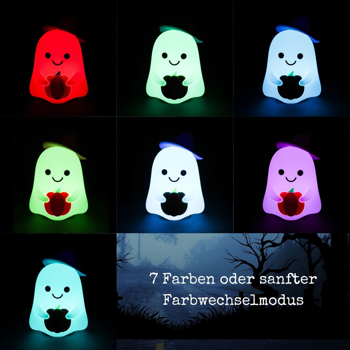 LED-Geist-Nachtlicht Schlaflicht Kinder-Nachttischlampe Tischleuchte